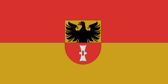 Als Flagge führt die Stadt Mühlhausen die Farben Rot und Gold in zwei gleichbreiten Streifen. Mittig befindet sich beiderseitig das kleine Stadtwappen der Stadt Mühlhausen, geteilt von Gold über Rot. Oben im Wappen befindet sich ein wachsender schwarzer, rotbewehrter Adler; unten ein silbernes Mühleisen.