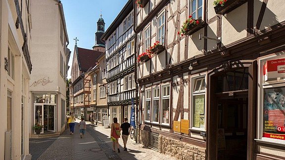 Linsenstraße in der Altstadt von Mühlhausen  