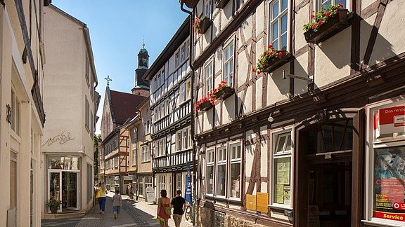 Linsenstraße in der Altstadt von Mühlhausen  