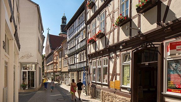 Linsenstraße in der Altstadt von Mühlhausen  