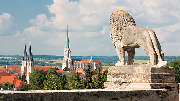 Blick auf Mühlhausen vom Löwendenkmal Blick auf Mühlhausen vom Löwendenkmal